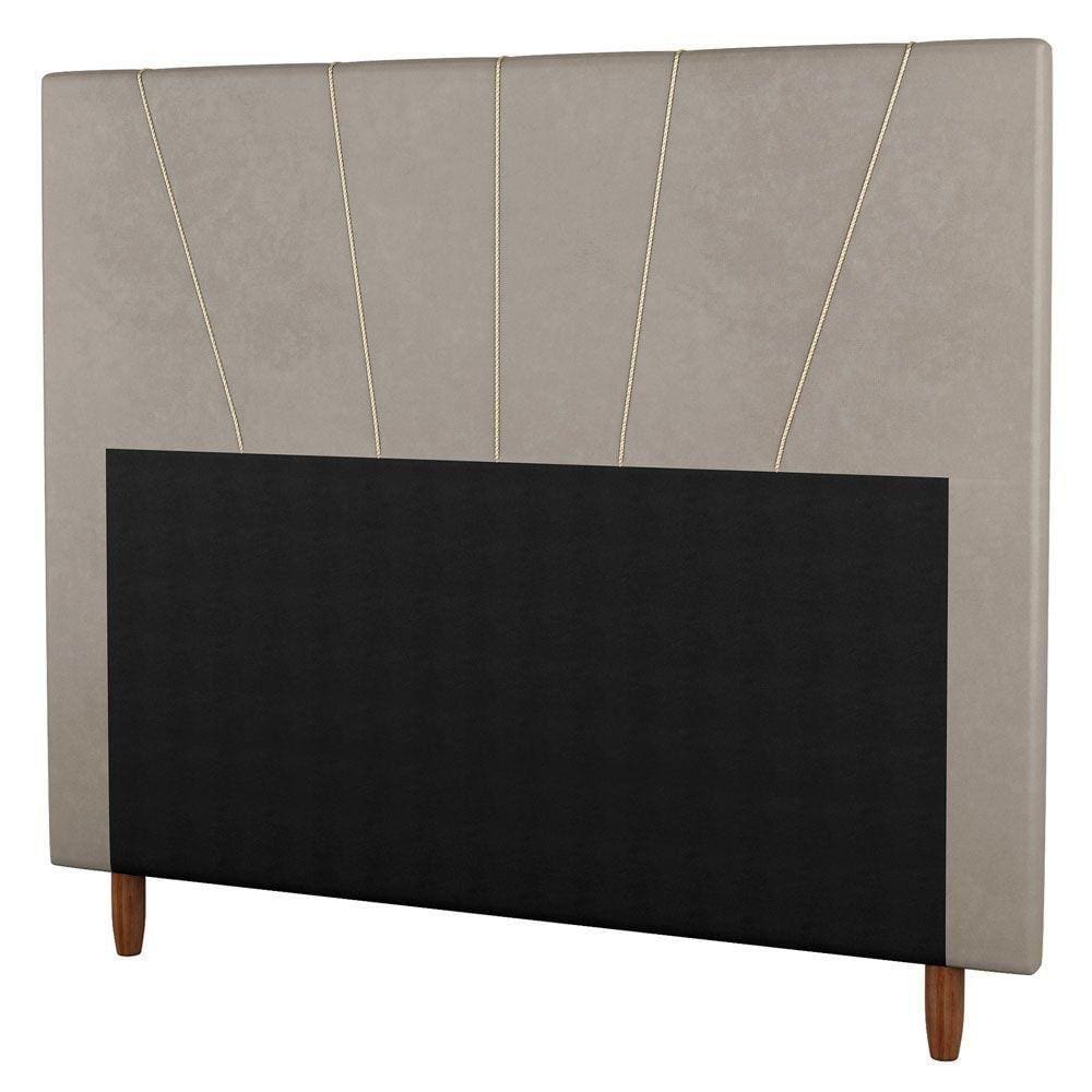 Cabeceira Cama Box Casal Dallas 140Cm Suede Bege