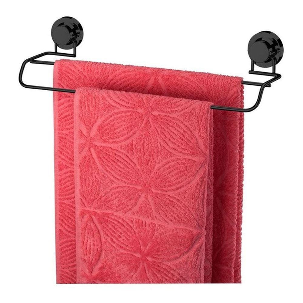 Toalheiro Duplo Aço 45cm Fixação Ventosa Suporte Banheiro