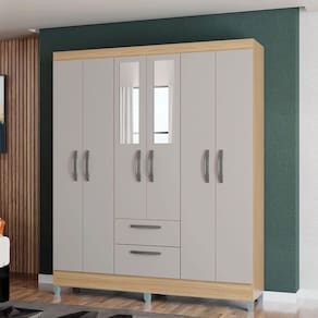 Guarda Roupa Casal 6 Portas 2 Gavetas Multi Poquema