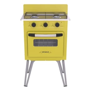 Fogao 2 Bocas Venax Gemini Vetro Amarelo Gas Glp