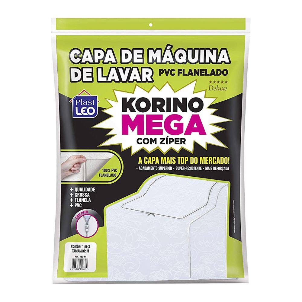 Capa Maquina De Lavar Korino Mega Com Ziper GG - Plastleo