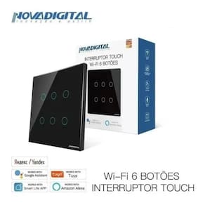 Interruptor Touch Wifi 6 Botões 4x4 - Alexa - Google