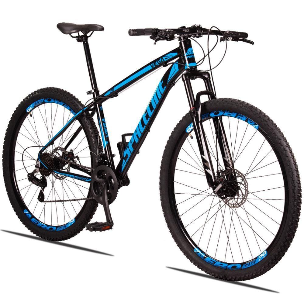 Bicicleta Spaceline Vega Aro 29 Susp. Dianteira 21 Marchas - Preto/azul