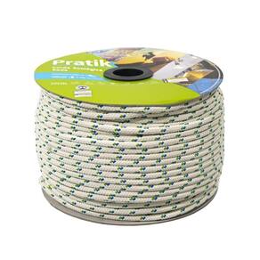 Corda Pratik Trançada Carretel Branco/Verde/Azul 12mmx73m