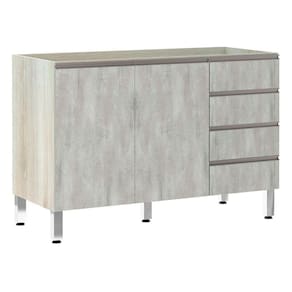 Balcão De Pia Sem Tamp 120cm E Luci Legno Crem e Concreto