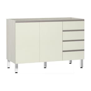 Balcão De Pia Sem Tamp 120cm E Luci Legno Crem e Kashmir