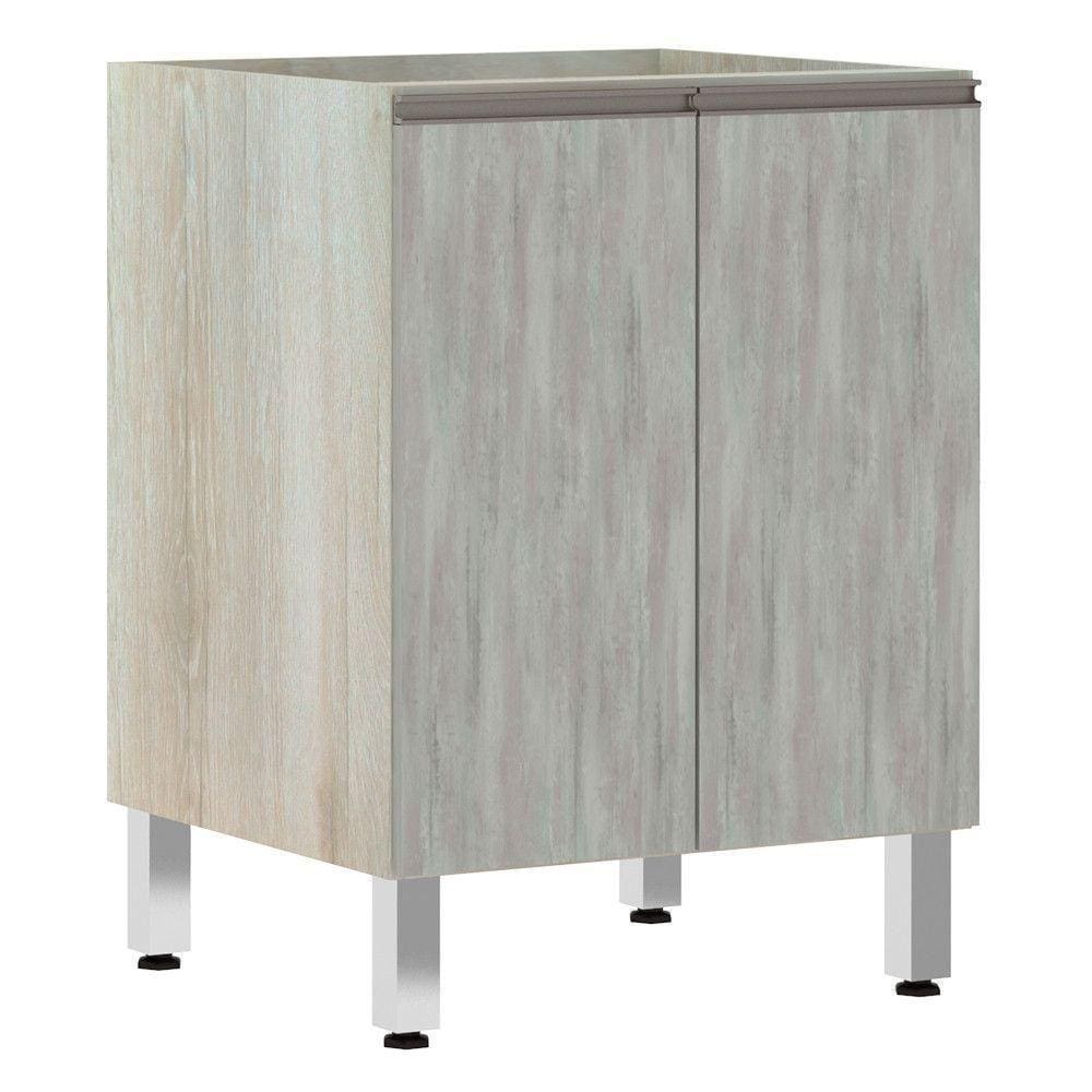 Balcão Sem Tampo 60cm Luci Legno Crem e Concreto