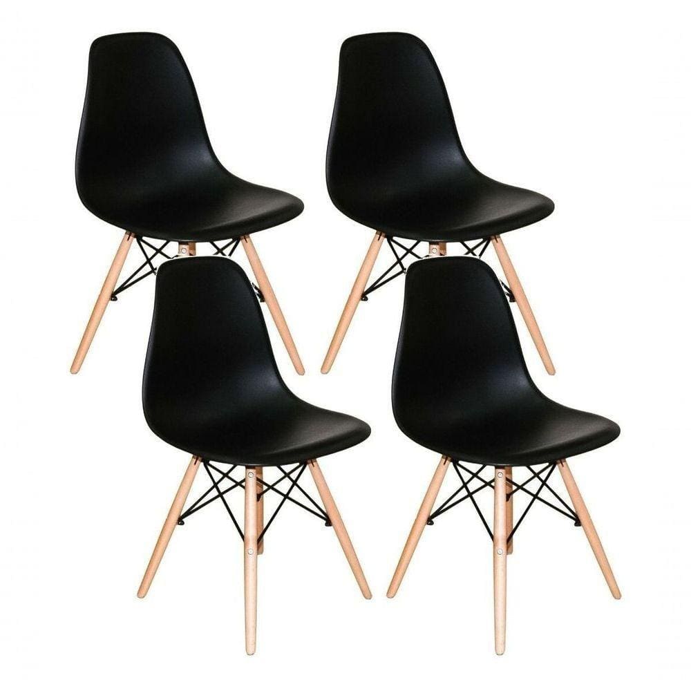 Conjunto 4 Cadeiras Charles Eames Eiffel Para Recepção Versatil