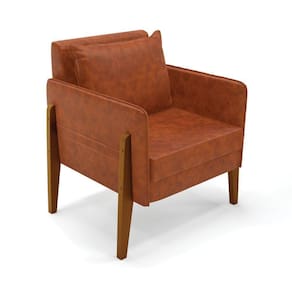 Poltrona Lana Corano Base De Madeira - D`rossi Cor Nozes