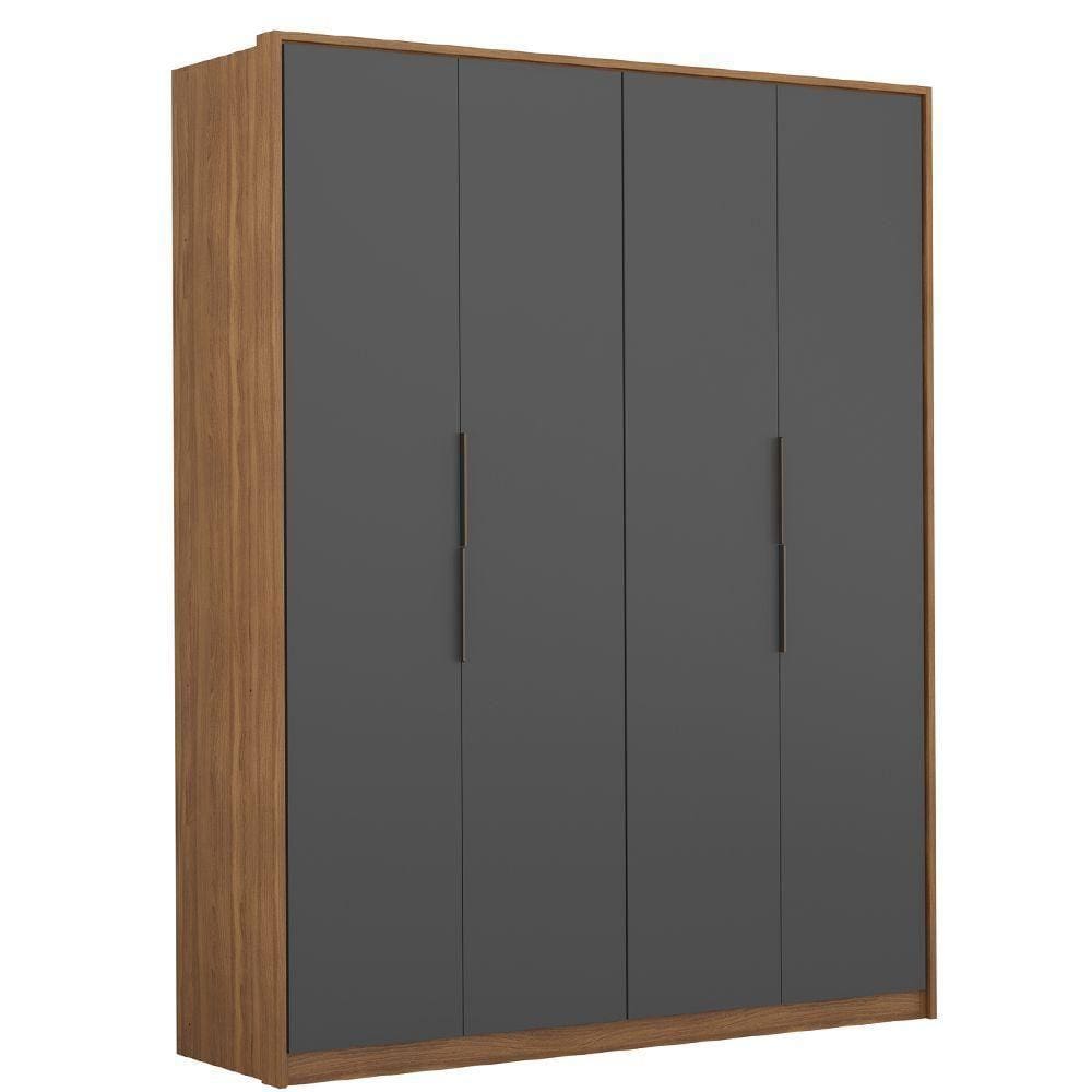 Guarda Roupa Casal 4 Portas Attore Amêndola Grafito D43010k