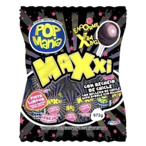 Pirulito Pinta Língua c/ Chiclete Pop Mania Maxxi C/24 unids