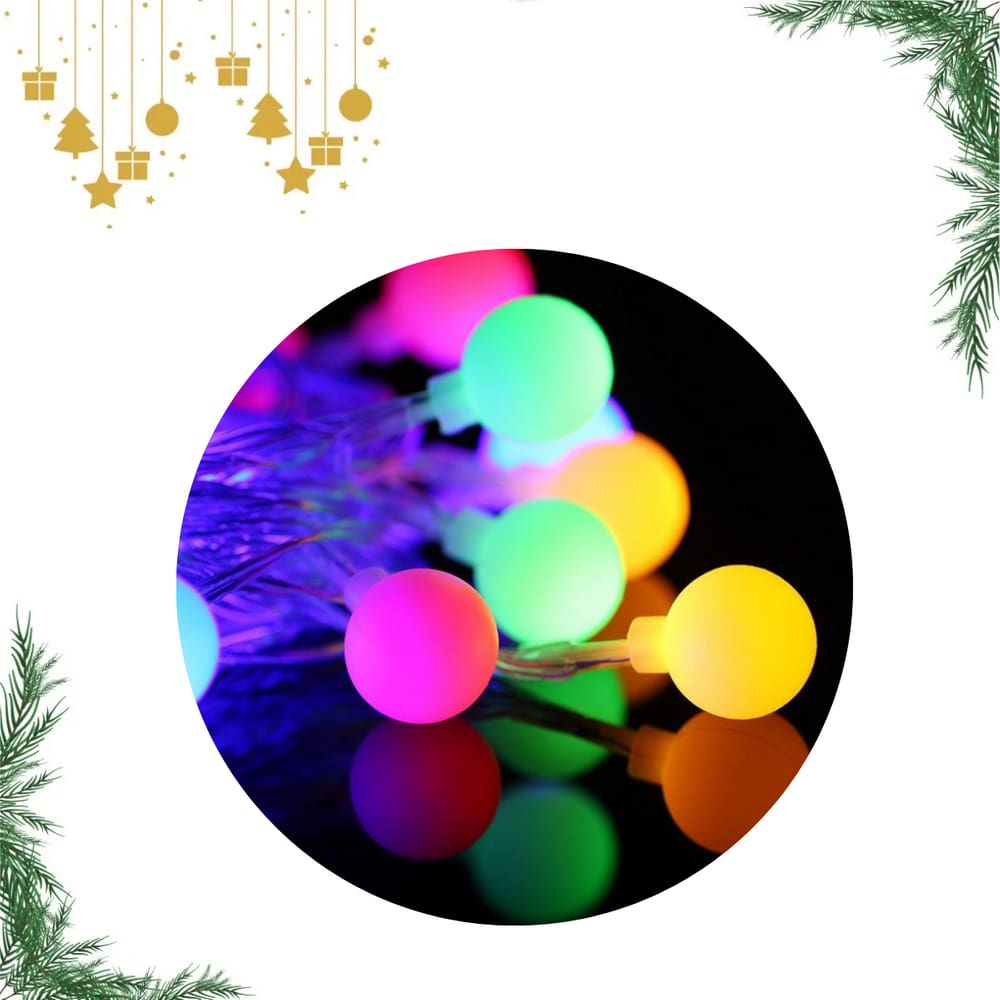 Pisca Pisca De Bola Colorida Para Decoração De Natal Festa Casamento Tamanho 6m 40 LED 110V
