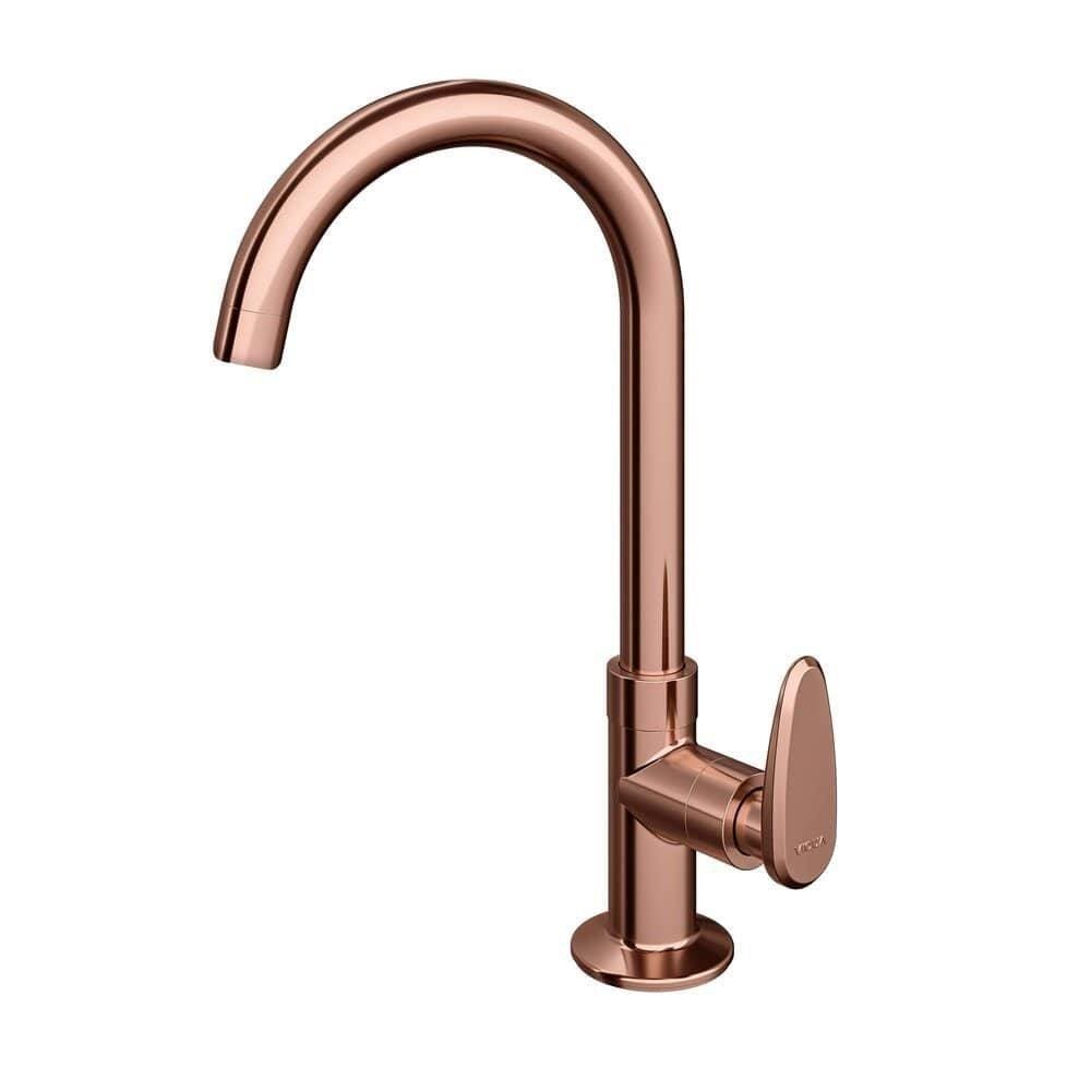 Torneira Lavatório Víqua Mesa Bica Móvel Allure Decore Rose Gold