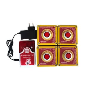 Alarme Audiovisual Para Banheiro Pne Sem Fio - 4 Botoeiras