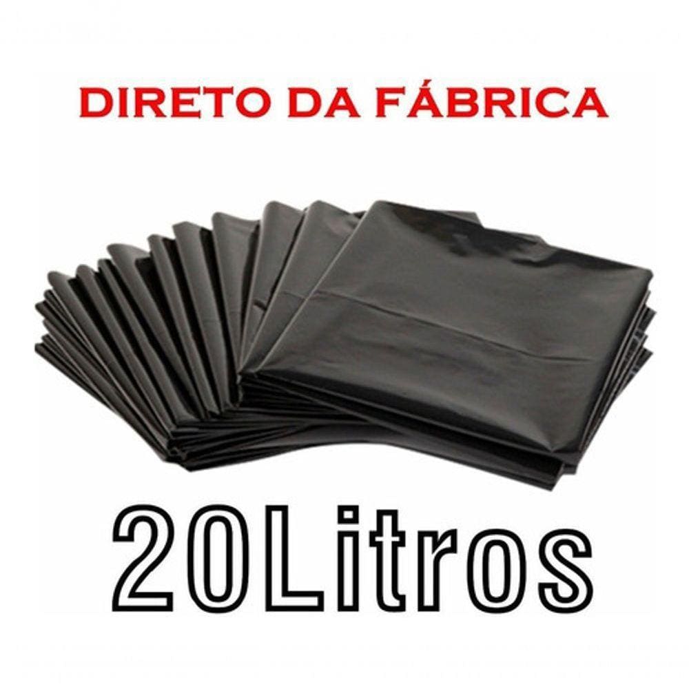 Atacado 500un Saco De Lixo 20L Resistente Preto
