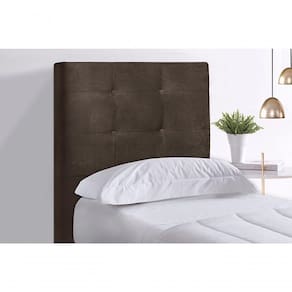 Cabeceira Helena para Cama Box Solteiro 90cm Suede Marrom