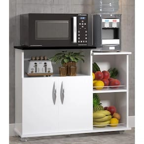 Armário Com Porta Para Guardar Fruta Com Tampo Preta