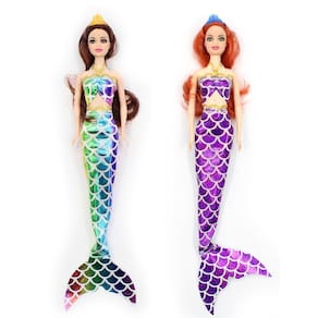 Kit C/ 2 Bonecas Dream Doll Sereia - Colorida + Roxa