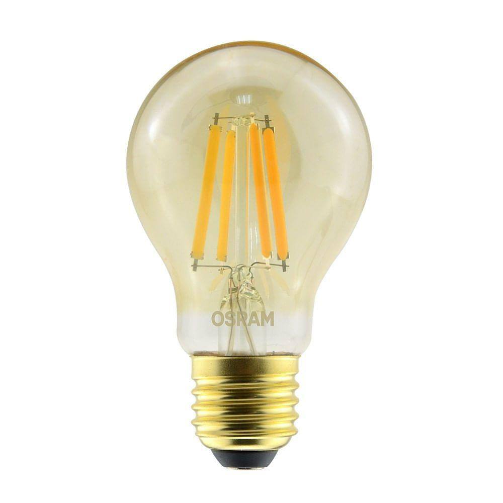 Lâmpada Filamento LED A60 Dimerizável Vintage Fosca 7W Luz Branco Quente 127v Osram