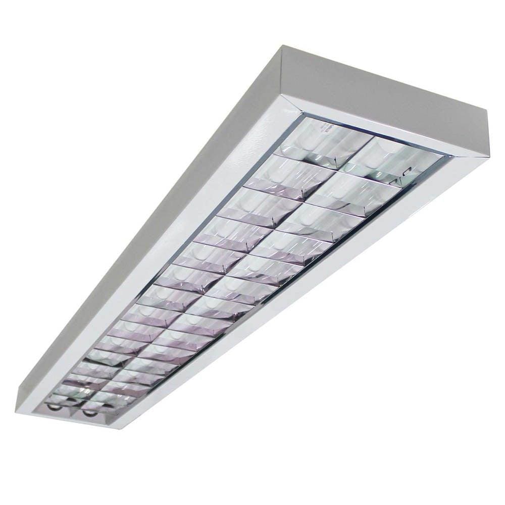 Luminária Sobrepor Tubular Alto Rendimento 2 Lâmpadas Retangular 120cm Lumepetro