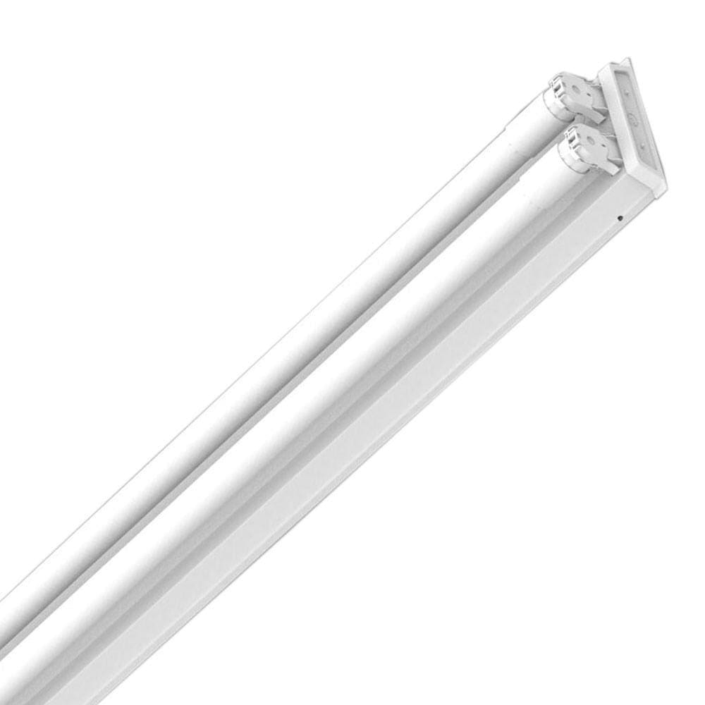 Luminária Sobrepor Tubular 2 Lâmpadas Retangular 120cm Branco Lumepetro