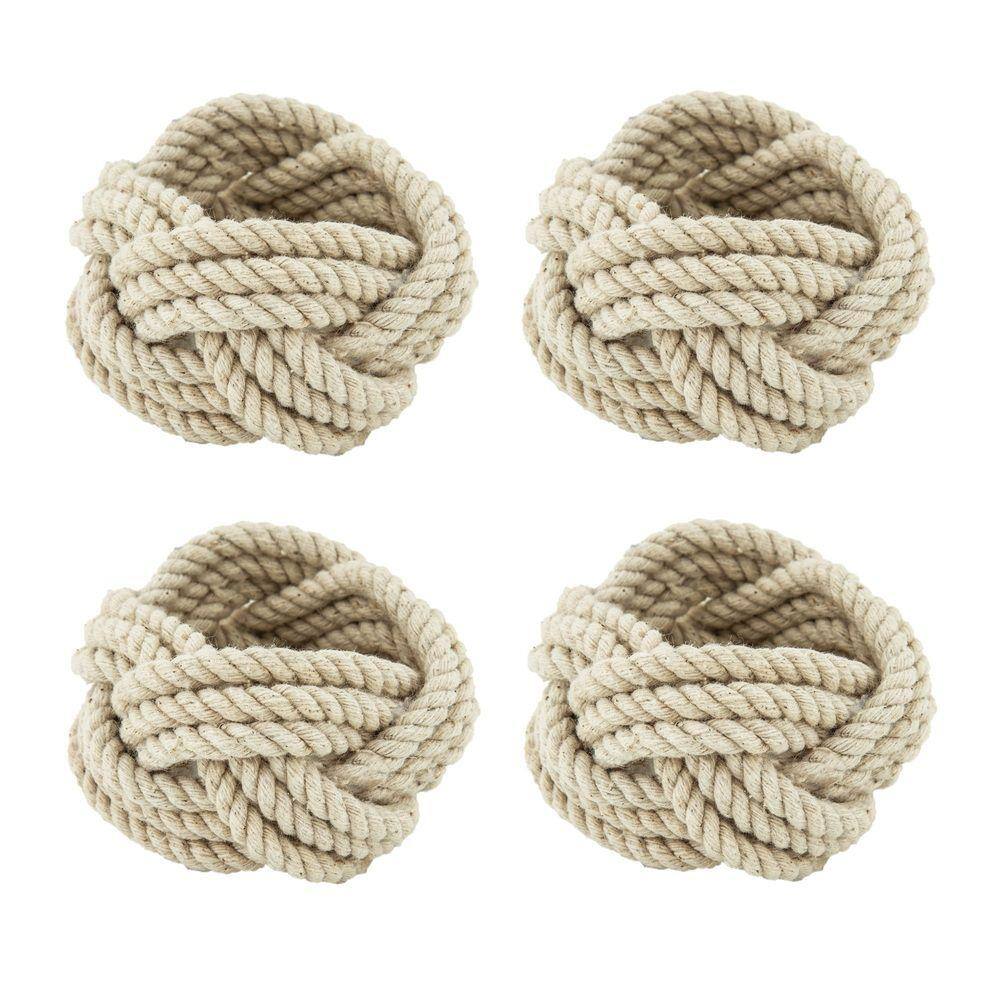 Cj 4 Argolas de Fibra Natural P/Guardanapos de Tecido Royal Decor