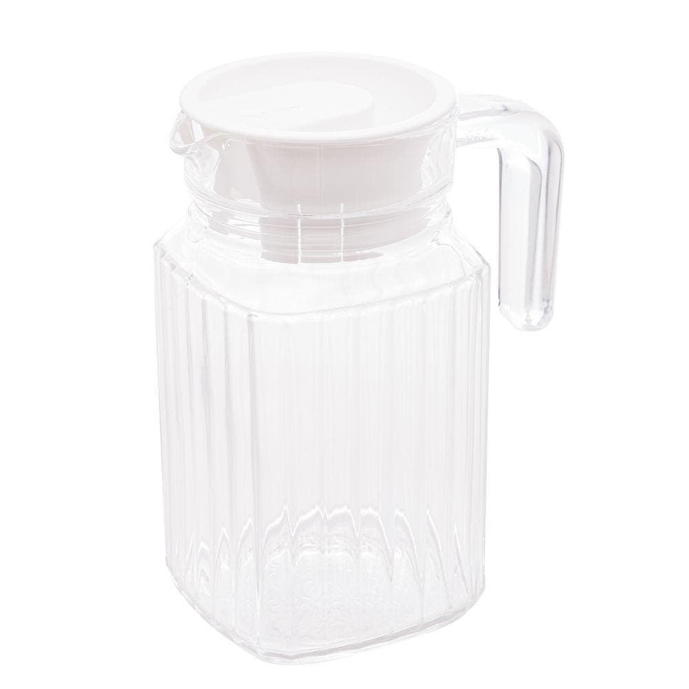 Garrafa de Vidro P/Água C/Alça e Tampa Plástica Branca 500ml Luminarc