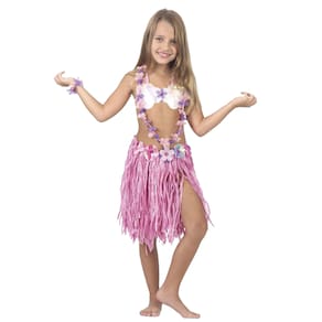 Fantasia Carnaval Menina Havaiana Infantil + Colar Pulseira