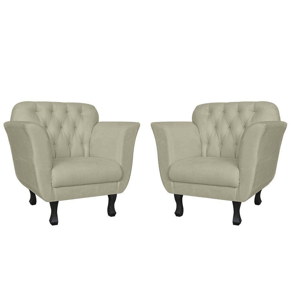 Kit 02 Poltronas Helena Luis Xv 01 Lugar Suede