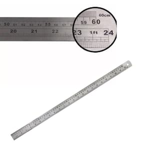 Régua De Costura Metalica Aço Inox Patchwork Scrapbook 60Cm
