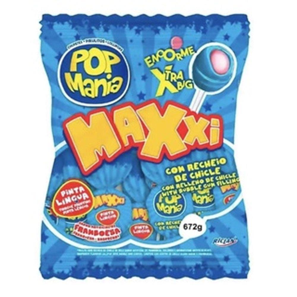 Pirulito Pinta Língua c/ Chiclete Pop Mania Maxxi C/24 unids