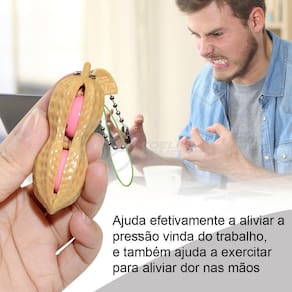 Chaveiro Amendoim Anti Stress Apertar Silicone Sensorial