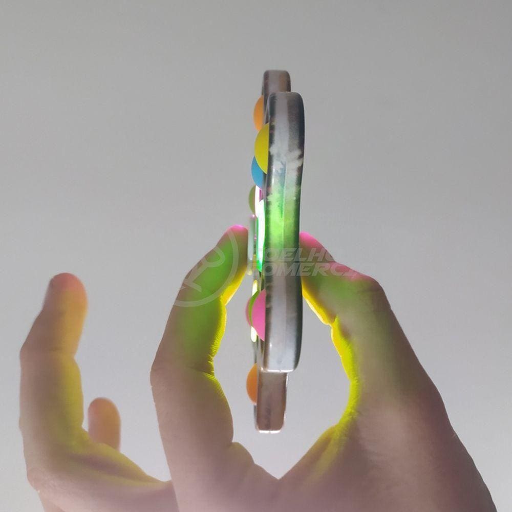 Hand Spinner C/ Luz Luminoso Tiktok Anti Stress Azul