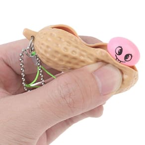 Chaveiro Amendoim Anti Stress Apertar Silicone Sensorial