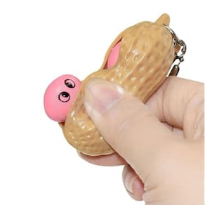 Chaveiro Amendoim Anti Stress Apertar Silicone Sensorial