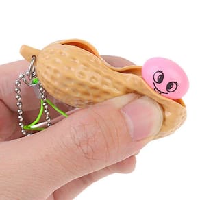 Chaveiro Amendoim Anti Stress Apertar Silicone Sensorial
