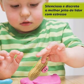 Chaveiro Amendoim Anti Stress Apertar Silicone Sensorial