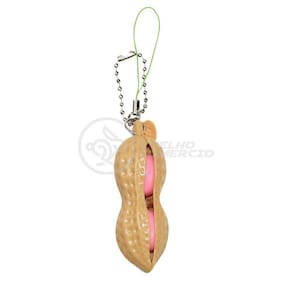 Chaveiro Amendoim Anti Stress Apertar Silicone Sensorial