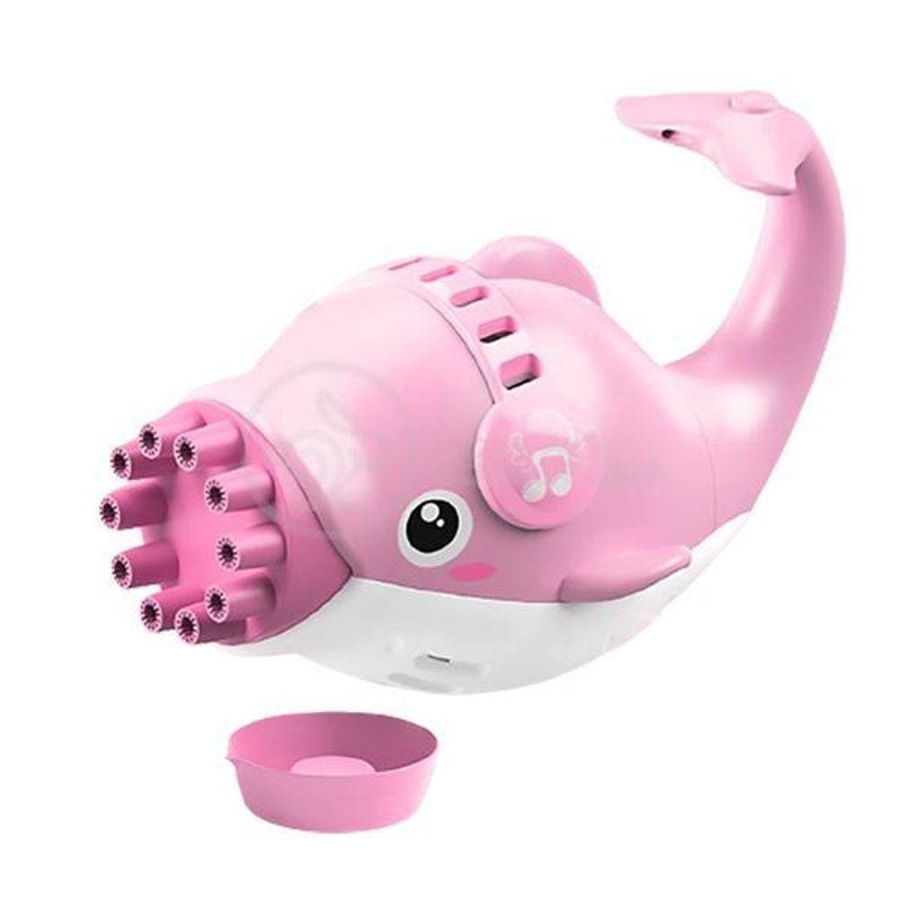 Golfinho Bolhudo Lança Bolhas Sabão Criança Infantil Rosa 4