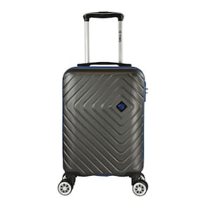 Mala de Bordo Pequena para Viagem Abs Yins 21167 Cadeado Integrado Rodas Duplas Giro 360 Azul Tam Pp