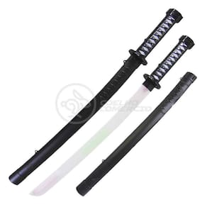 Espada Ninja Katana Samurai C/ Som E Luz À Pilha Preto