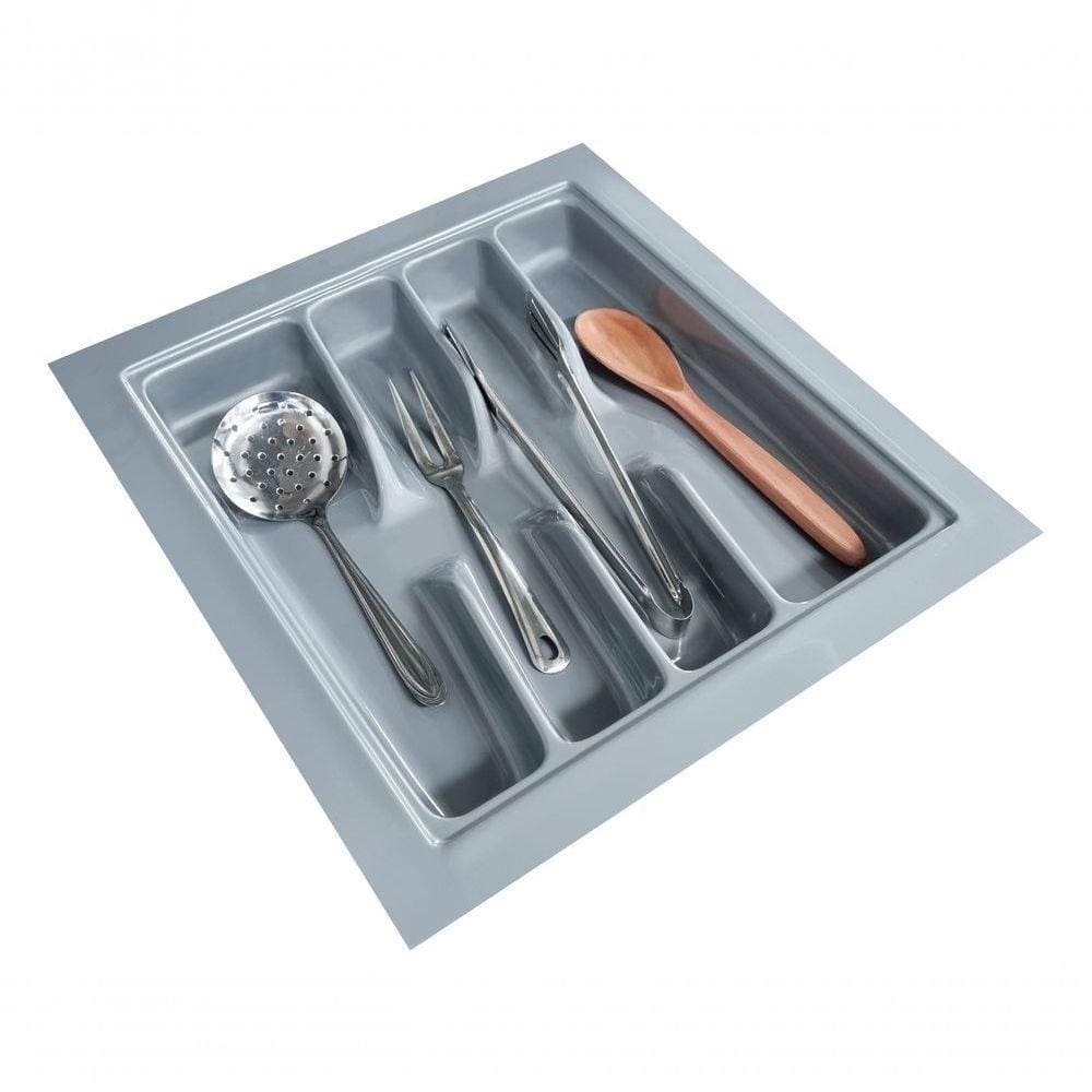 Porta Talher E Organizador De Gaveta Cinza Até 46x50cm Og-17