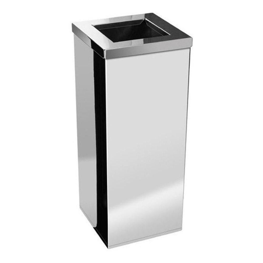 Lixeira Inox Quadrada 50 Litros Com Aro Inox