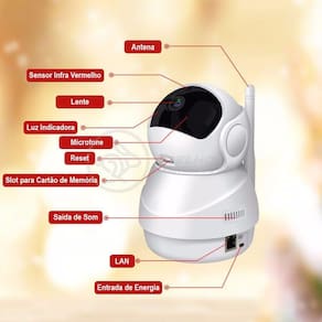 Câmera Ip C360 Segurança Wifi Hd 1080P Sem Fio Jortan 8166Xp