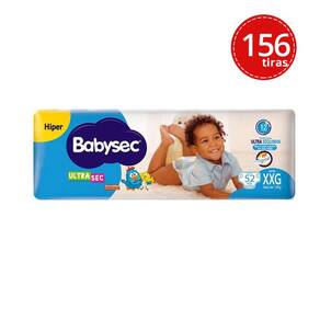 Kit Fralda Descartável Babysec UltraSec Hiper XXG Com 52 Unidades - 3 Unidades