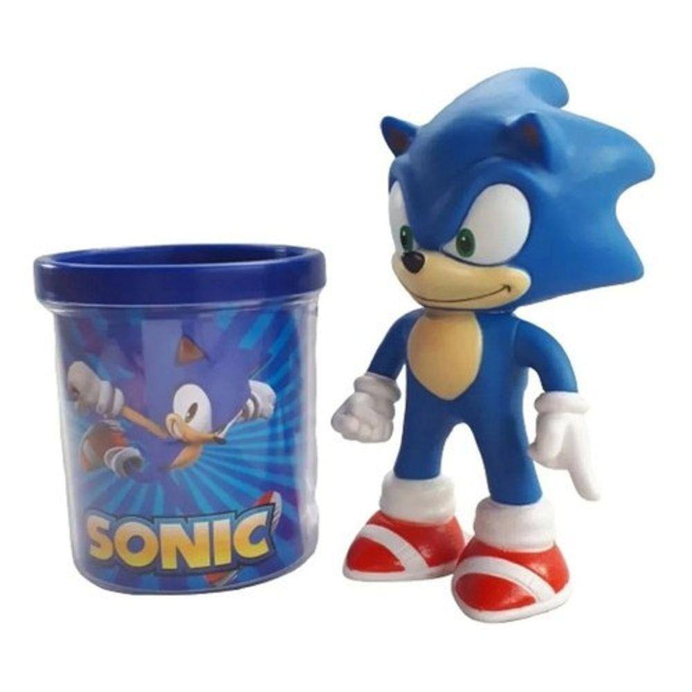 Boneco Bloco Montar Turma do Sonic Kit 7 Personagens