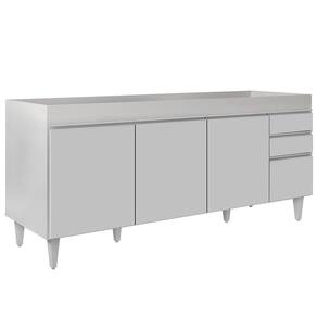 Balcão Gabinete Para Pia 180cm Sem Tampo Dallas Branco