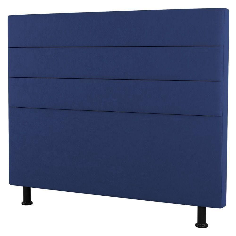 Cabeceira Casal Malik 140cm Suede Azul