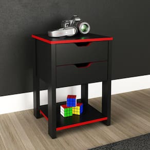 Gaveteiro Gamer 2 Gavetas Me4163 Tecnomobili Preto/Vermarromho