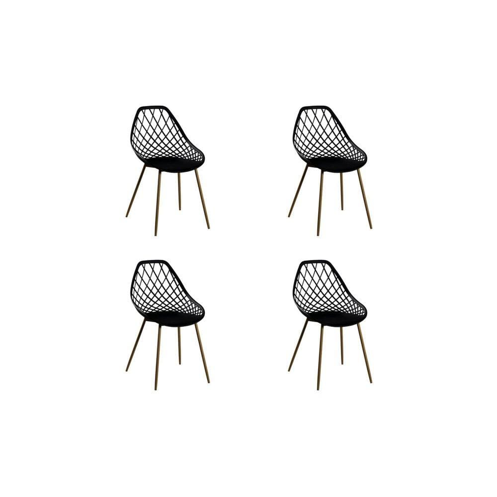 Kit 4 Cadeiras Cloe Base Aço Rivatti Preto
